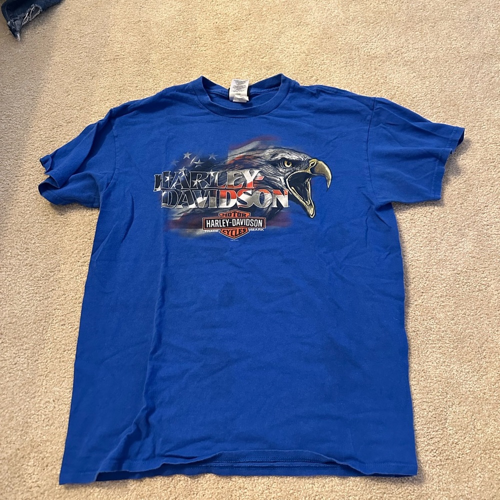 Harley Davidson vintage blue t shirt